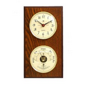 Clock & Barometer w/ Thermometer - Oak